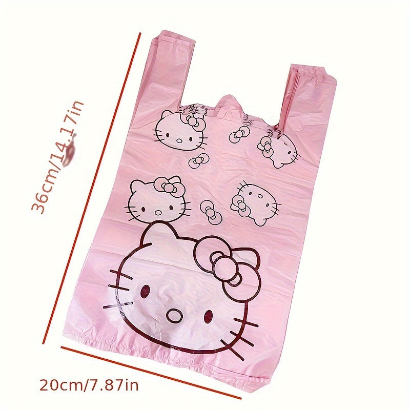 50 Pink Cartoon Trash Bags PET Material for Kitchen Bathroom Bedroom Storage