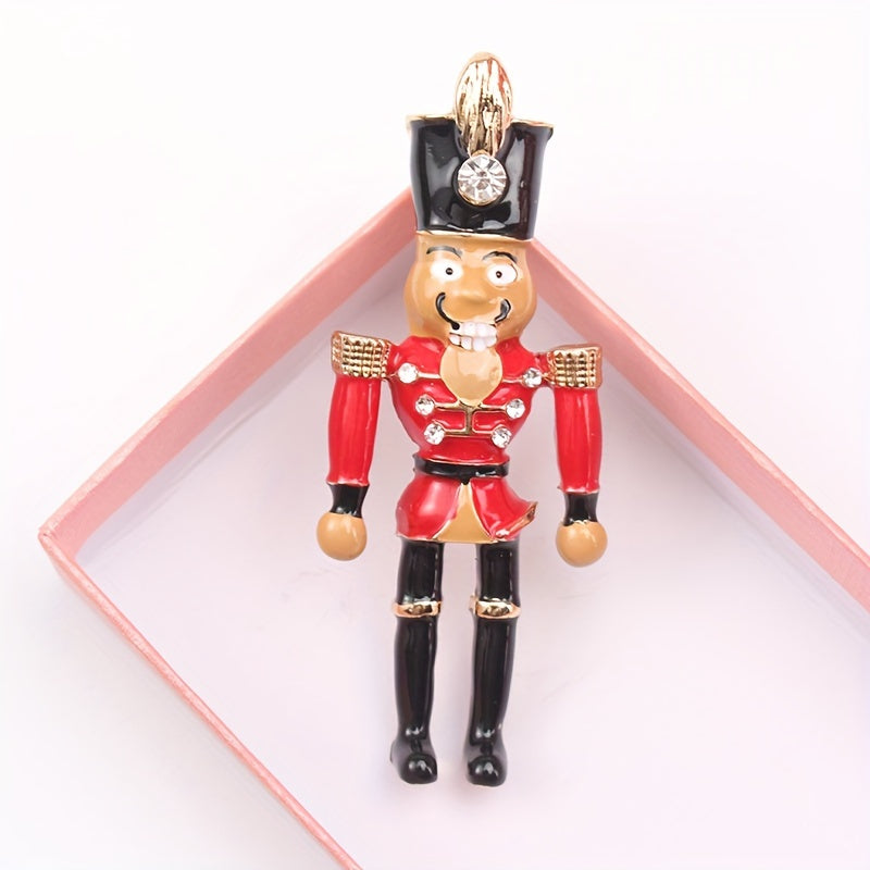 Holiday Nutcracker Soldier Brooch Pin Festive Decorative Accessory