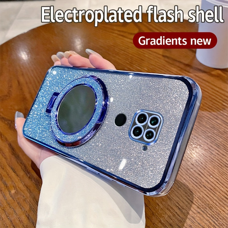 Xiaomi Redmi Note 9 4G himoya qopqog'i, elektroplitalangan qirra, flesh-karta joyi, turuvchi, oynali va zamonaviy yumshoq TPU qoplama