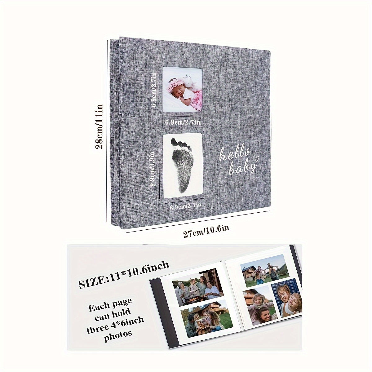 Children's Pink Photo Album with Self-Adhesive Pages 4x6 Scrapbook 40 Pages