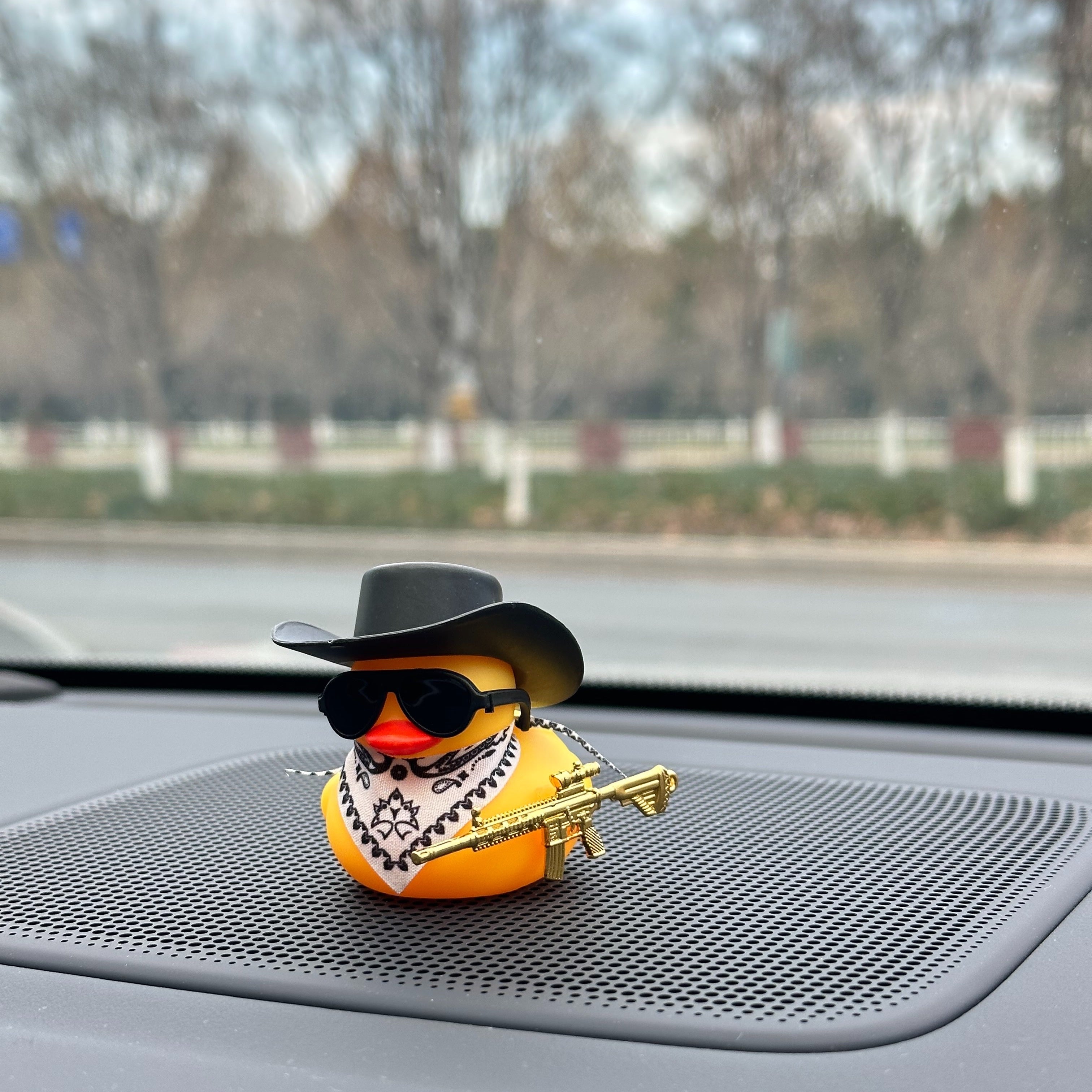 Unisex Western Cowboy Duck Car Dashboard Decoration Interior Accessories