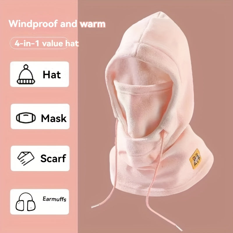 Winter 3-in-1 Ski Hat Face Mask Neck Warmer Polar Fleece Sports Cap