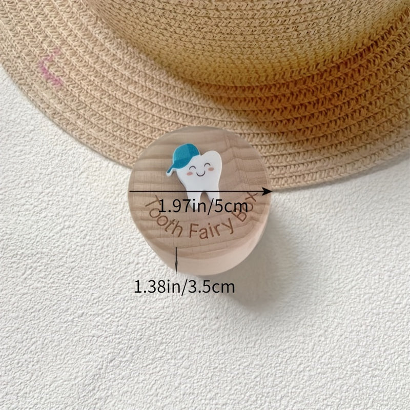 Children's Tooth Fairy Keepsake Box Natural Wood Storage Organizer for Kids