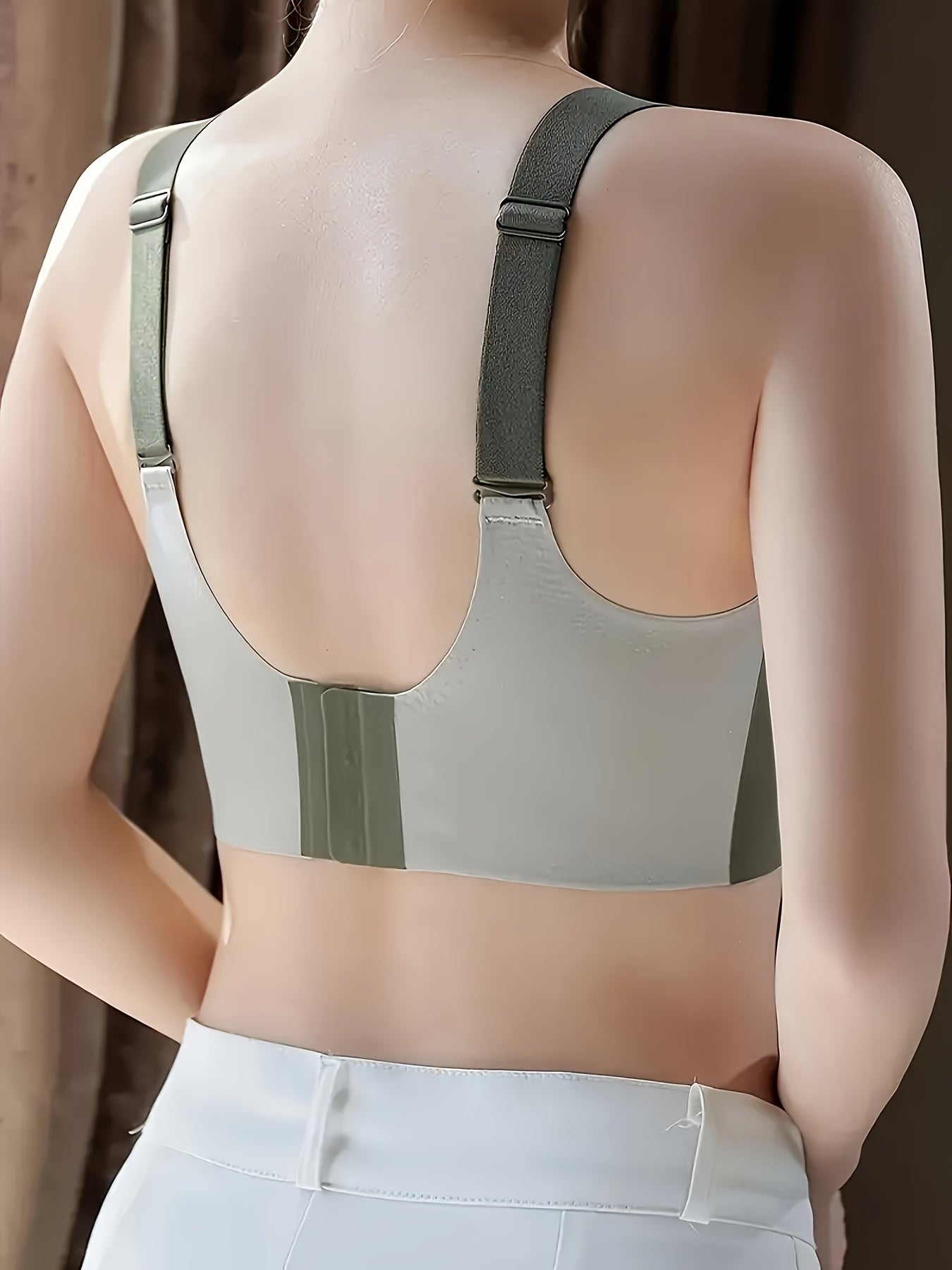 Women Seamless Smoothing Bras 3 Pack Backless Skin-Friendly Adjustable Stripes