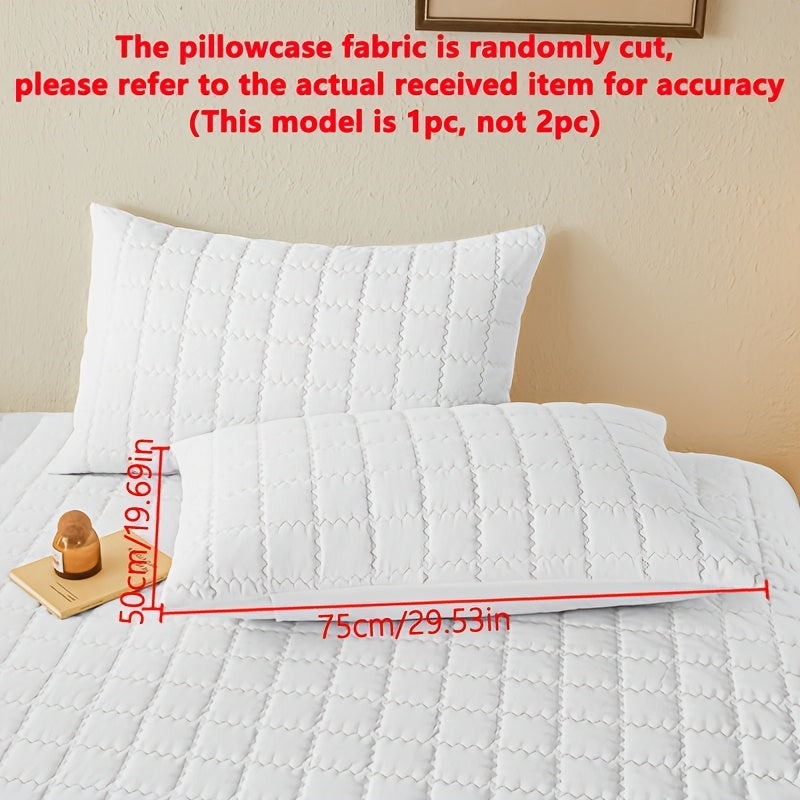 Square Pattern Waterproof Pillowcase Soft Breathable Skin-Friendly Bedroom Decor