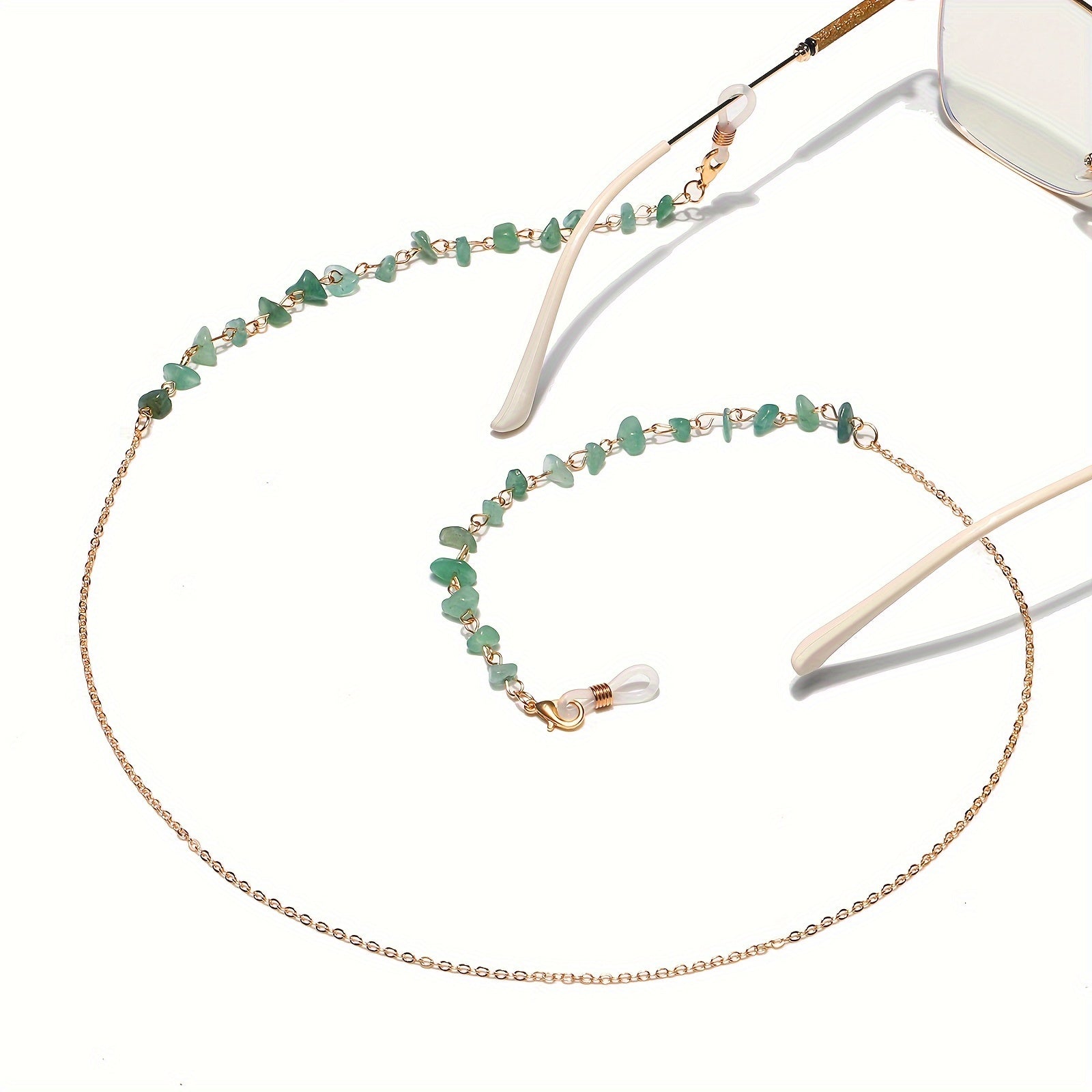 Cadena de gafas de vidrio con encanto bohemio para mujeres, cordón para gafas