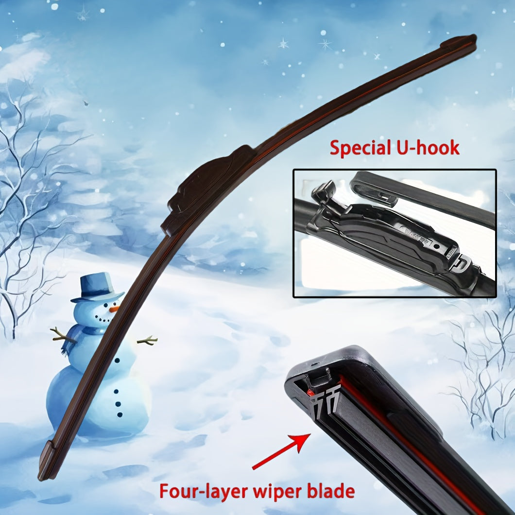 Durable 4-Layer J Hook Wiper Blades with Rubber Strips for All Cars 35.56-71.12 cm