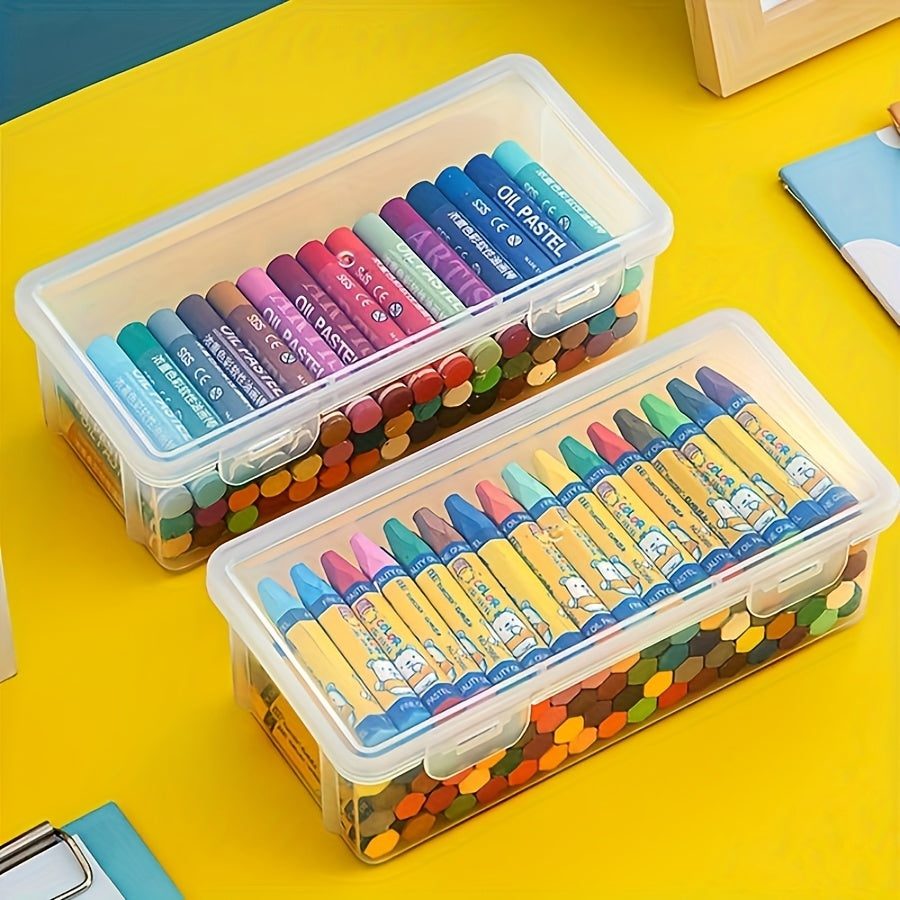 Large Capacity Transparent Plastic Pencil Cases for School Office Supplies