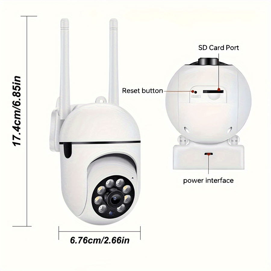 Wireless Security Camera 1440P HD PTZ Night Vision Motion Detection Indoor Outdoor