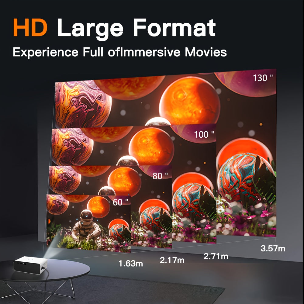 Портативный мини-видеопроектор 1080P 4K с поддержкой автоматической трапеции, Wi-Fi, Android