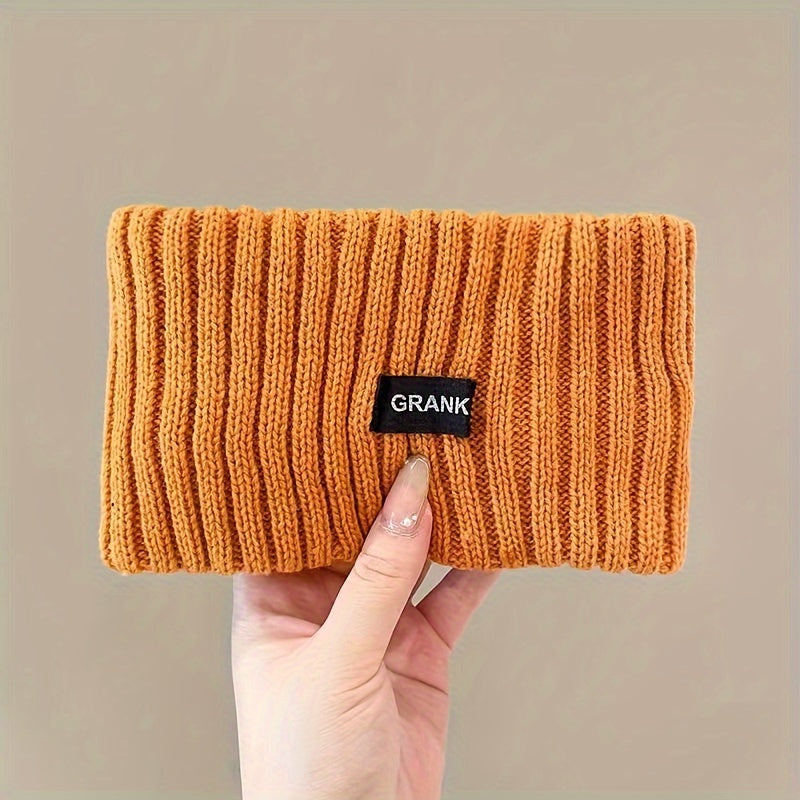 Bandana de punto de algodón para mujer, estilo turbante trenzado, textura acanalada, beige, marrón, gris