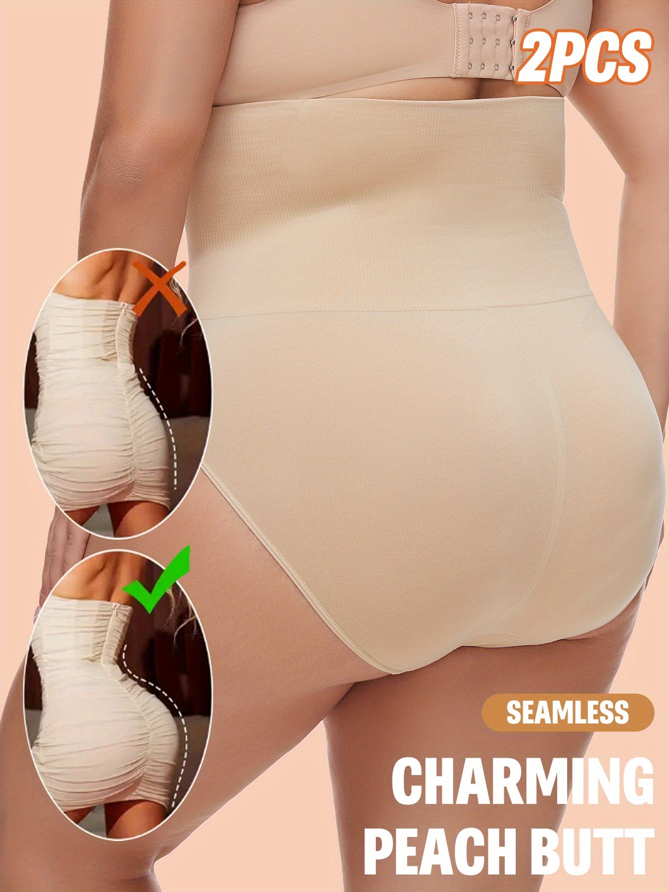 Women's Seamless Breathable Yoga Shorts High-Waisted Tummy Control Black Beige