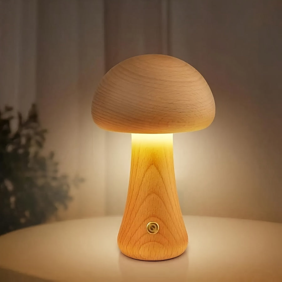 Mushroom LED Night Light with Adjustable Brightness Touch Switch USB Powered