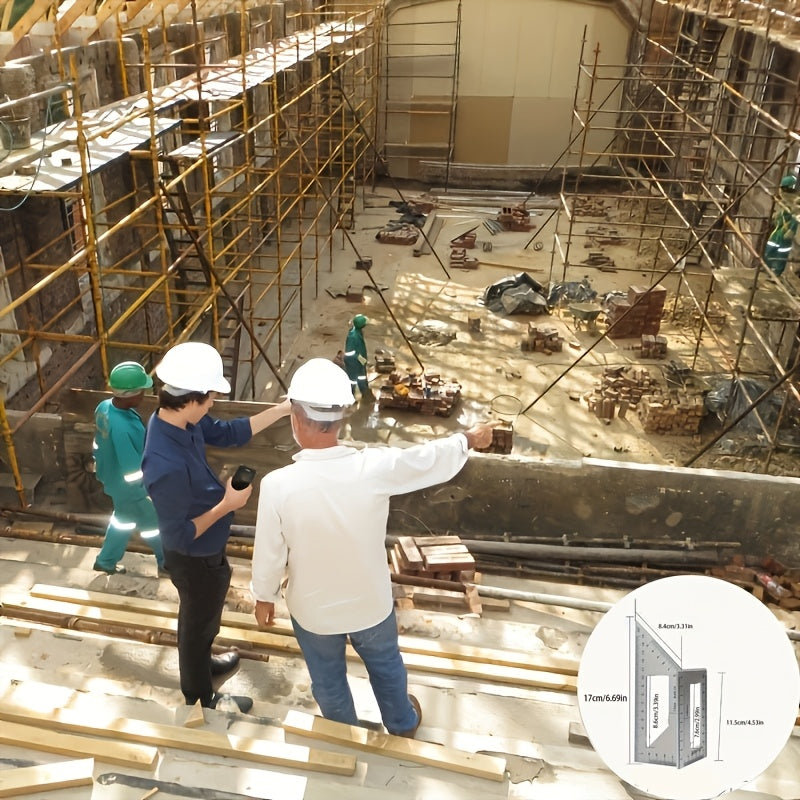 Aluminum Square Ruler for Woodworking 45°/90° Multi-Angle Measuring Tool