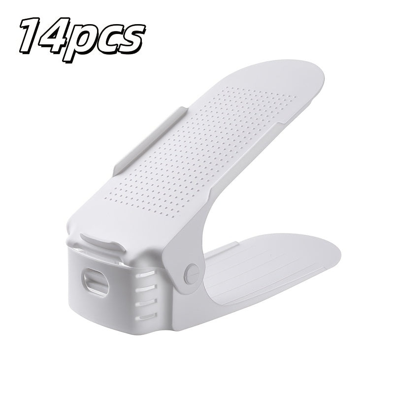 Ko‘p quvvatli va rangli variantlarga ega sozlanadigan plastmassa poyabzal javoni saqlash qutisi