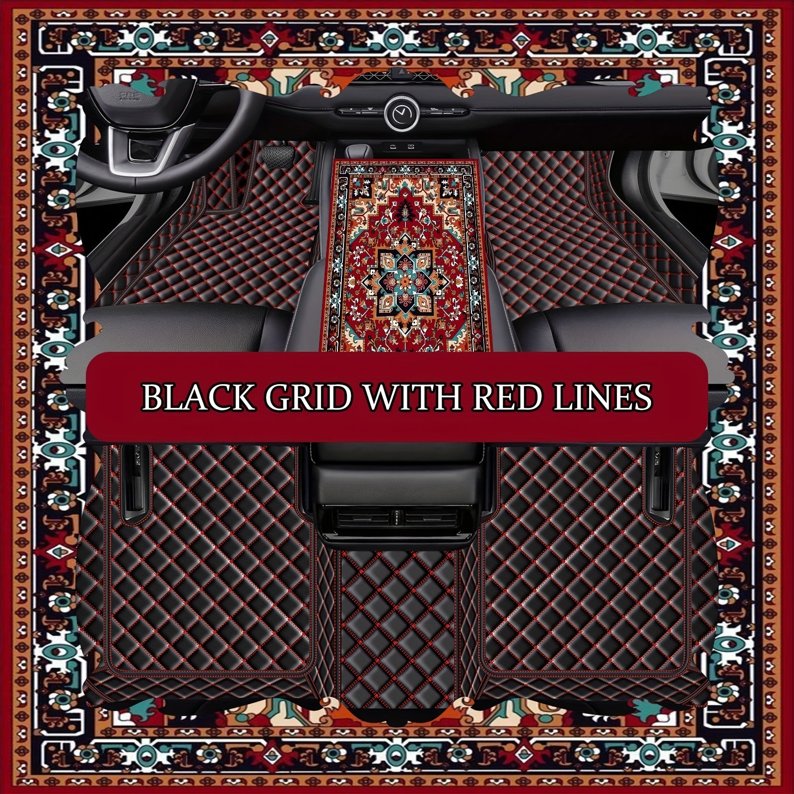 Luxury Faux Leather Car Mat Set All-Season 3D Protection for Left-Hand Drive