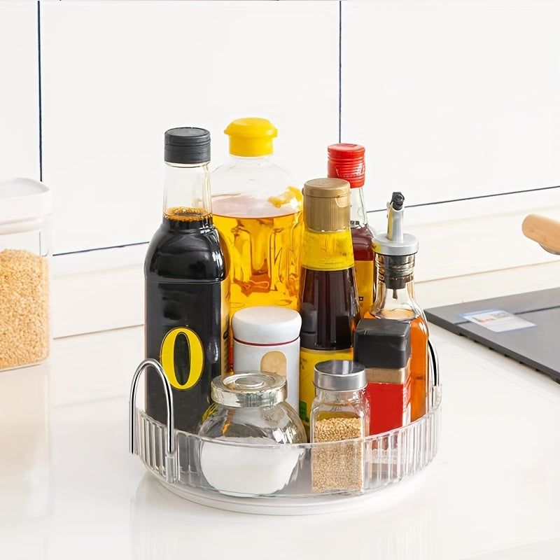 Adjustable Multi-Layer Makeup Organizer with 360° Rotation Transparent PET Storage for Perfume Lipstick Foundation