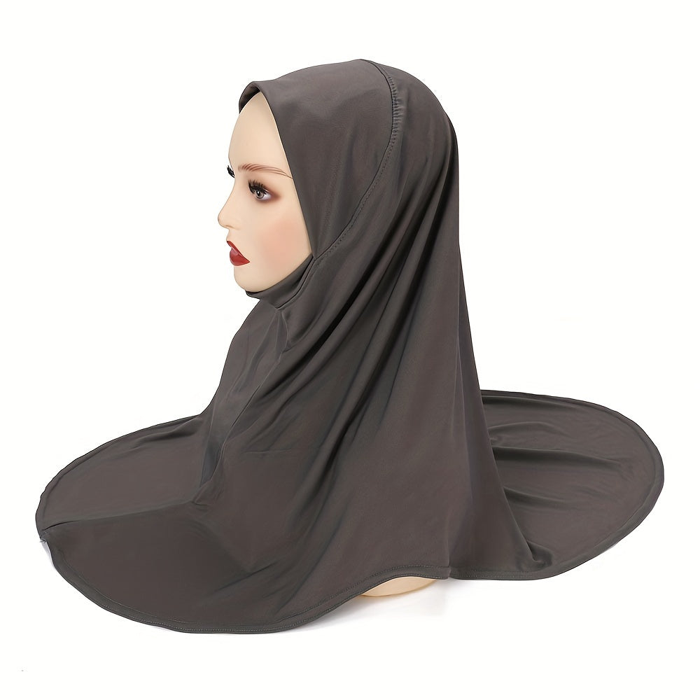 Women's Instant Hijab Solid Color Breathable Polyester for Outdoor Activities