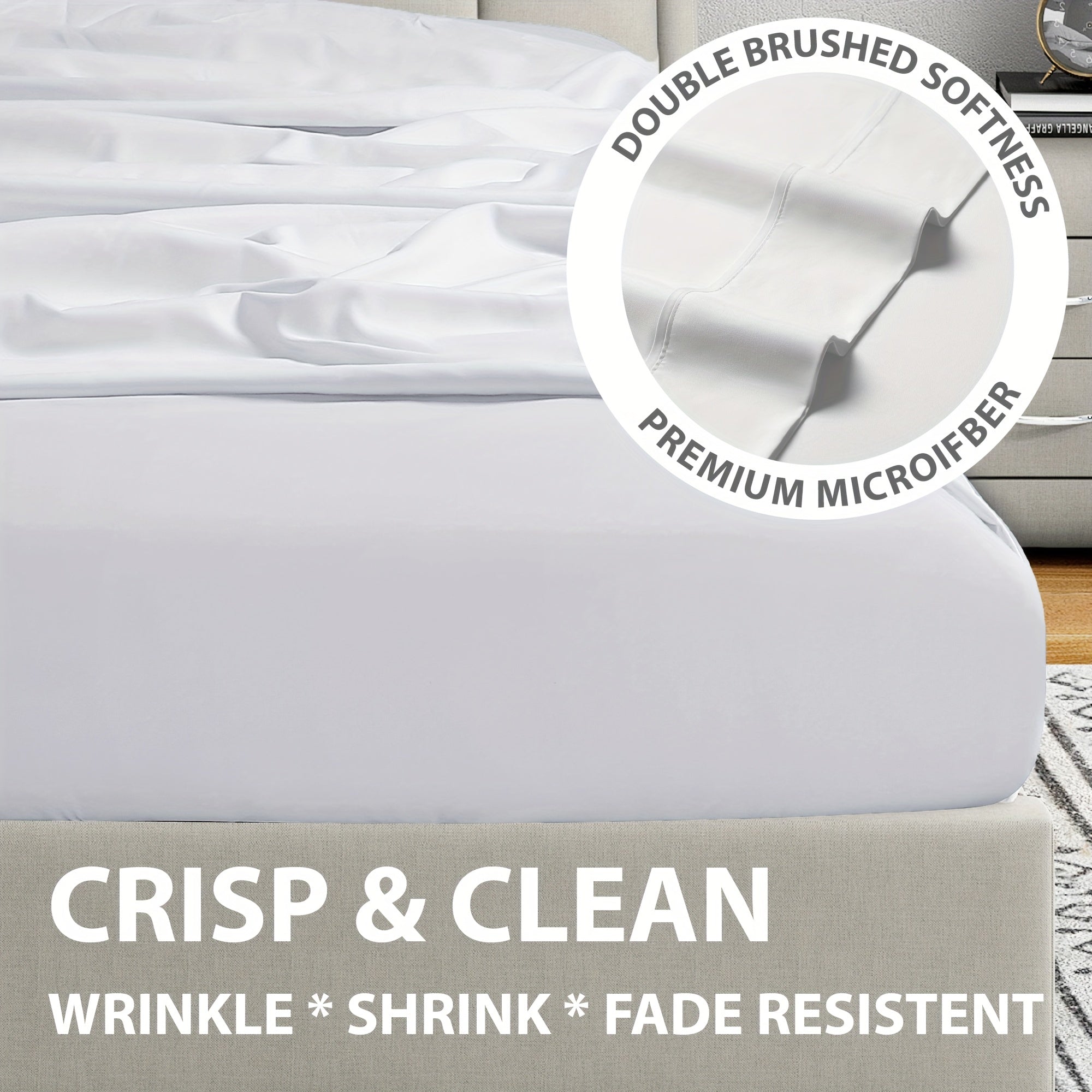 Single Fitted Sheet All-Season Microfiber Hypoallergenic Breathable Mattress Protector