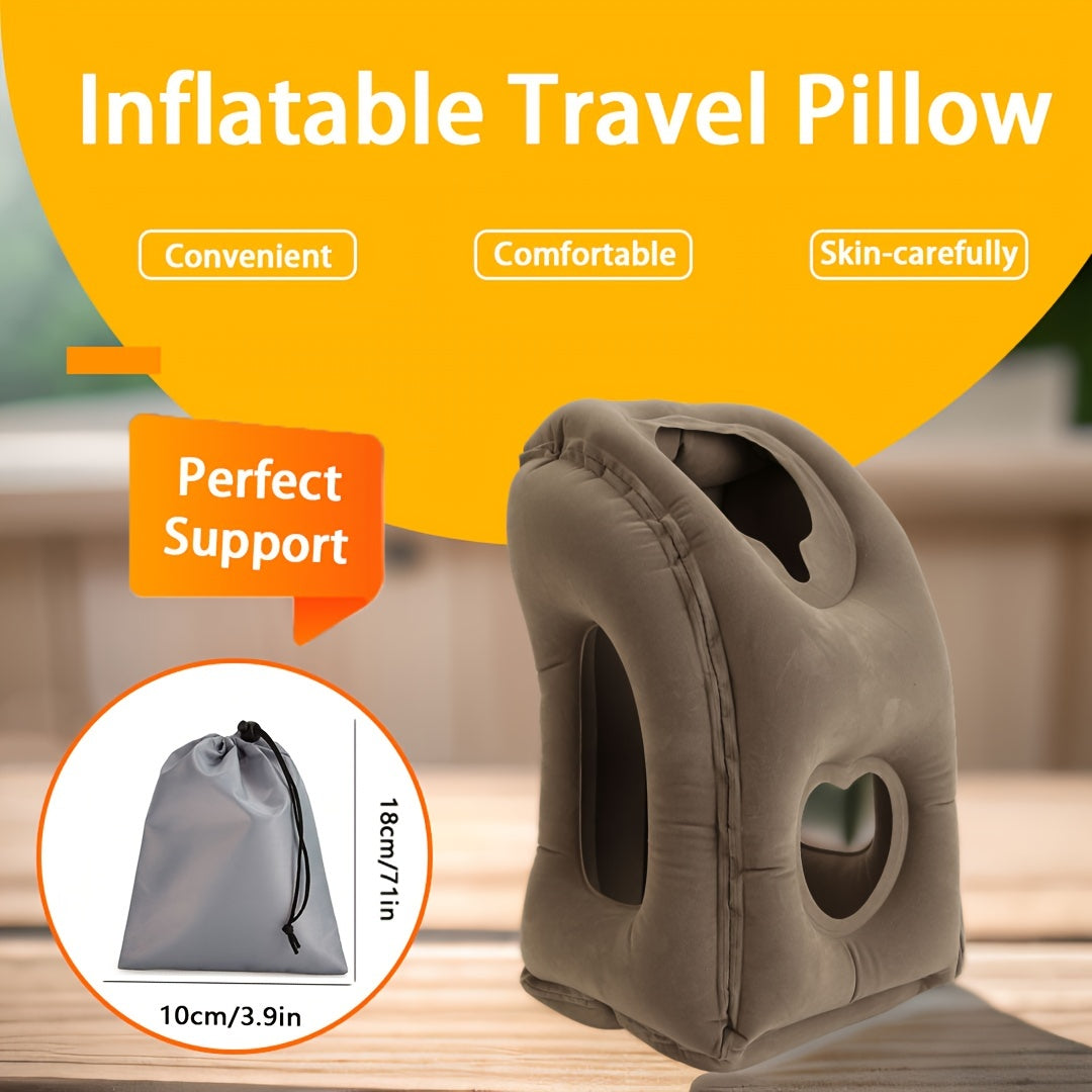 Inflatable Travel Pillow Neck Lumbar Support for Airplane Car RV
