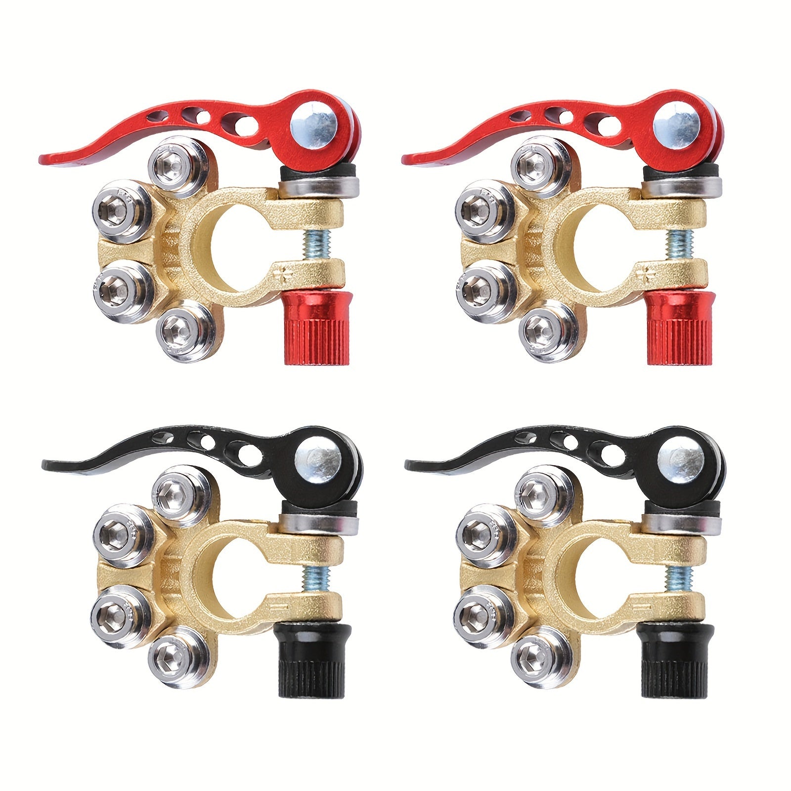 2PCS Zinc Alloy Car Battery Terminal Disassembly Clip Multi-hole Connector