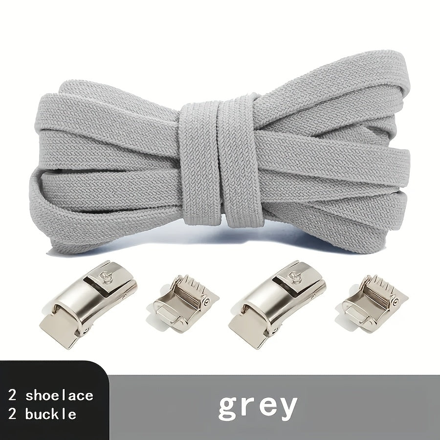 Unisex Spandex No-Tie Elastic Shoelaces Quick-Release Athletic Shoe Laces