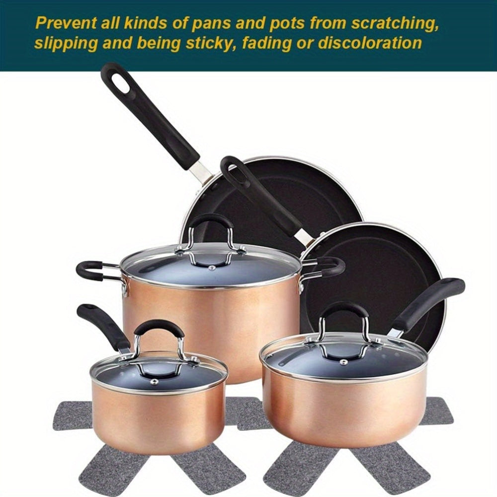 Pack of 12 Pot Protectors with 3 Sizes for Stacking Kitchenware No Power Needed