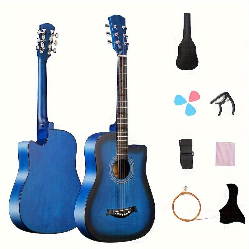 Kit de guitarra acústica para principiantes 96.52cm de tilo acabado mate con accesorios