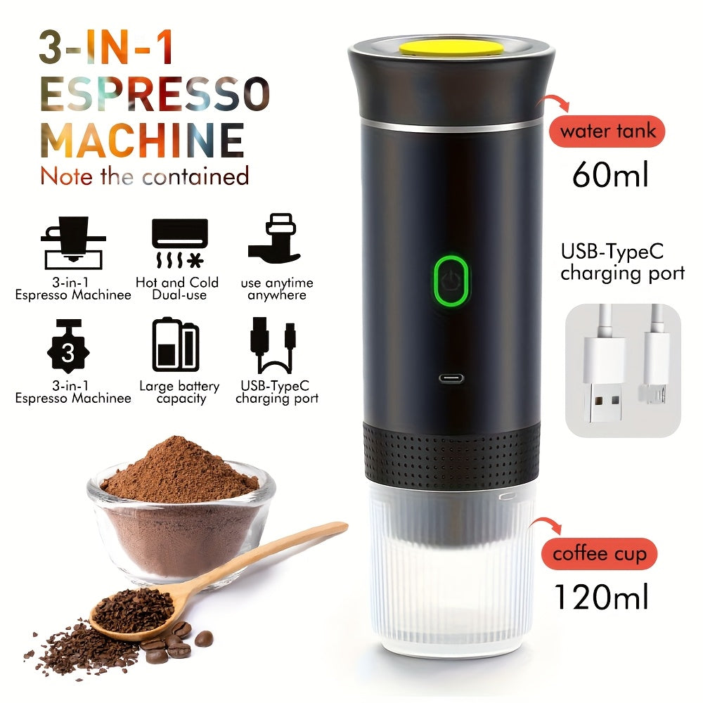 Portable USB Rechargeable Coffee Maker Espresso Machine for Travel Home Use