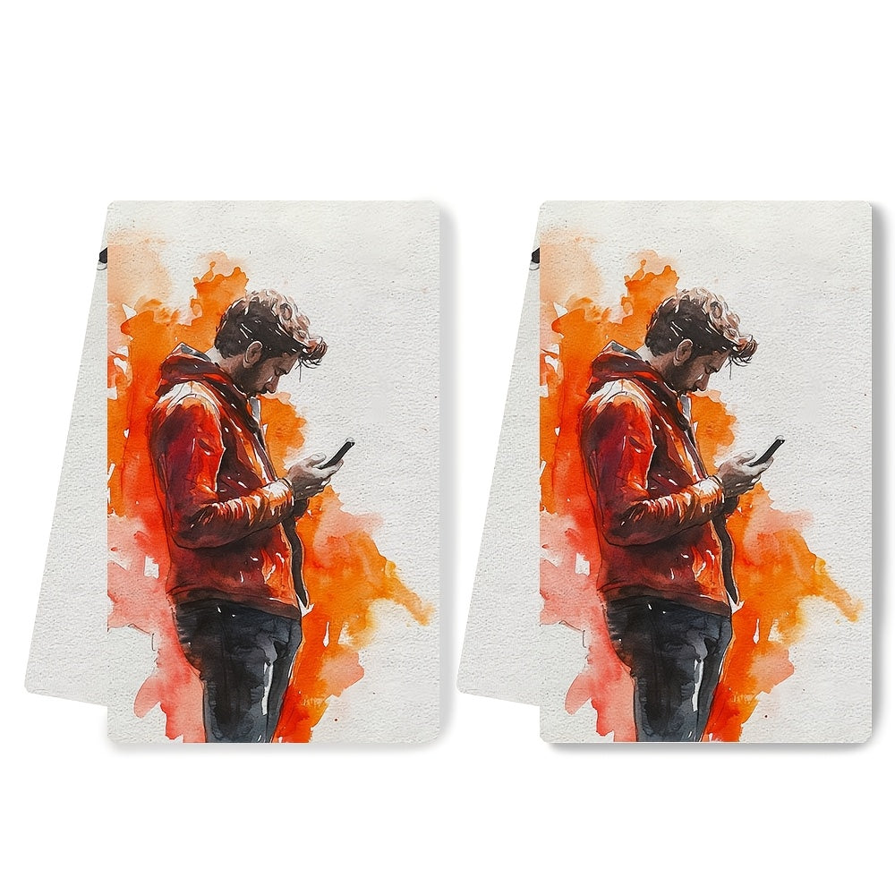 2 ta Qirg‘oq uslubidagi oshxona sochiqlari, zamonaviy polyester to‘qima matodan tayyorlangan, yuqori singdiruvchi va tozalash oson, o‘lchami 40.64x60.96 sm, bayram bezaklari uchun ideal - Mahsulot # 2KYSYS1217598