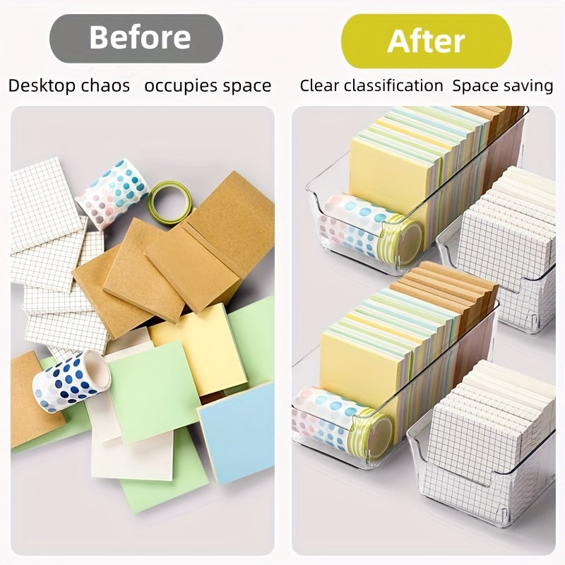 Transparent Acrylic Drawer Storage Box for Stationery Organization in Dormitories, 2 Sizes