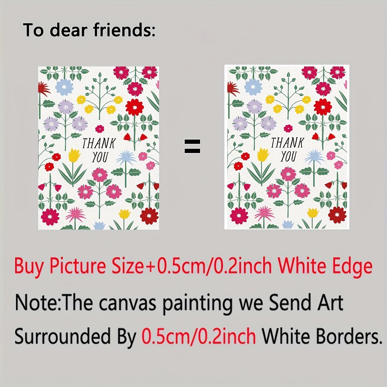 Flower Thank You Card for Birthdays Weddings and Events