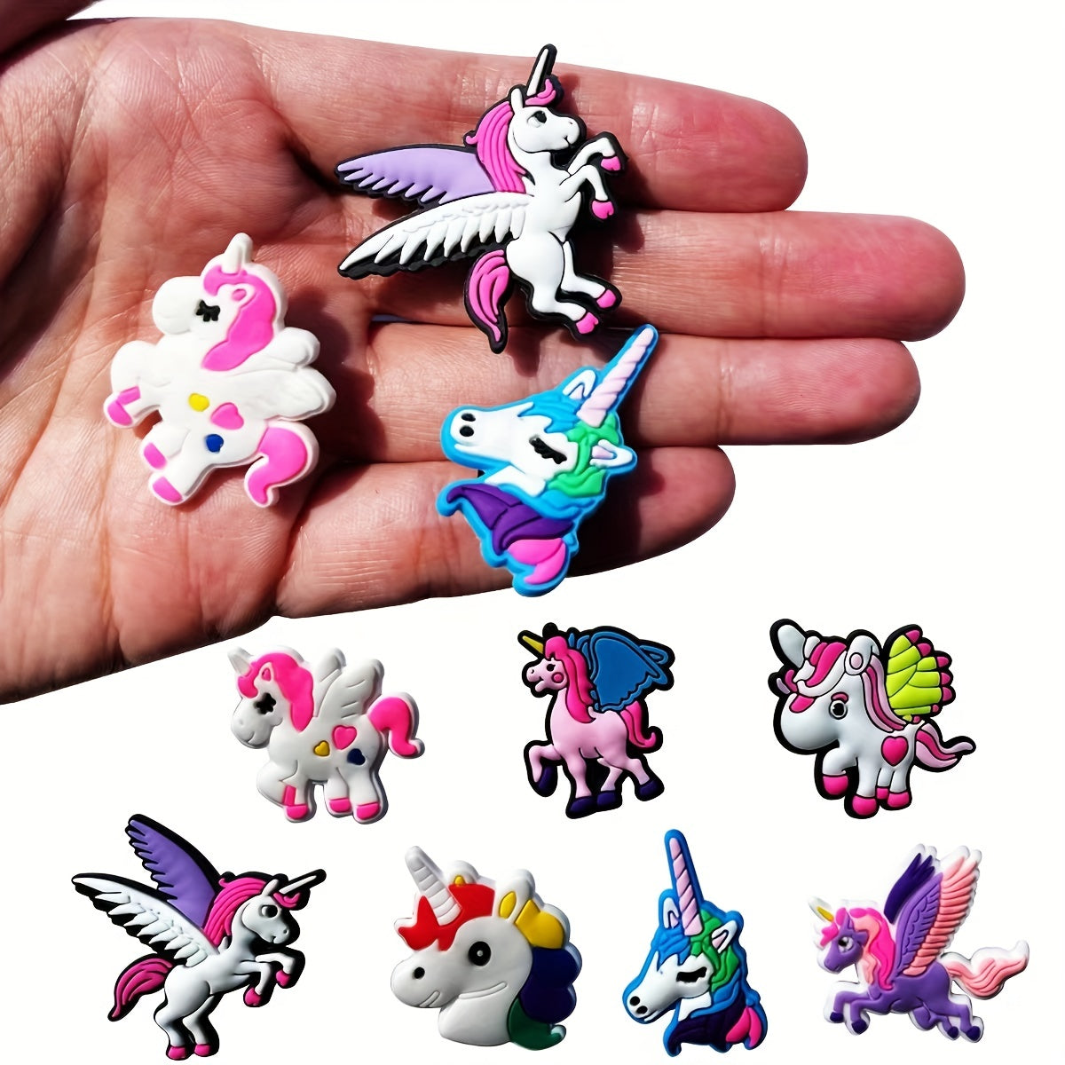 Unisex Plastic Unicorn Shoe Decoration Charms for Sneakers, DIY Accessories