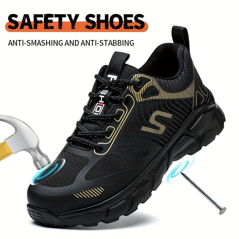 Men's Breathable Steel Toe Work Sneakers Puncture-Resistant Safety Shoes