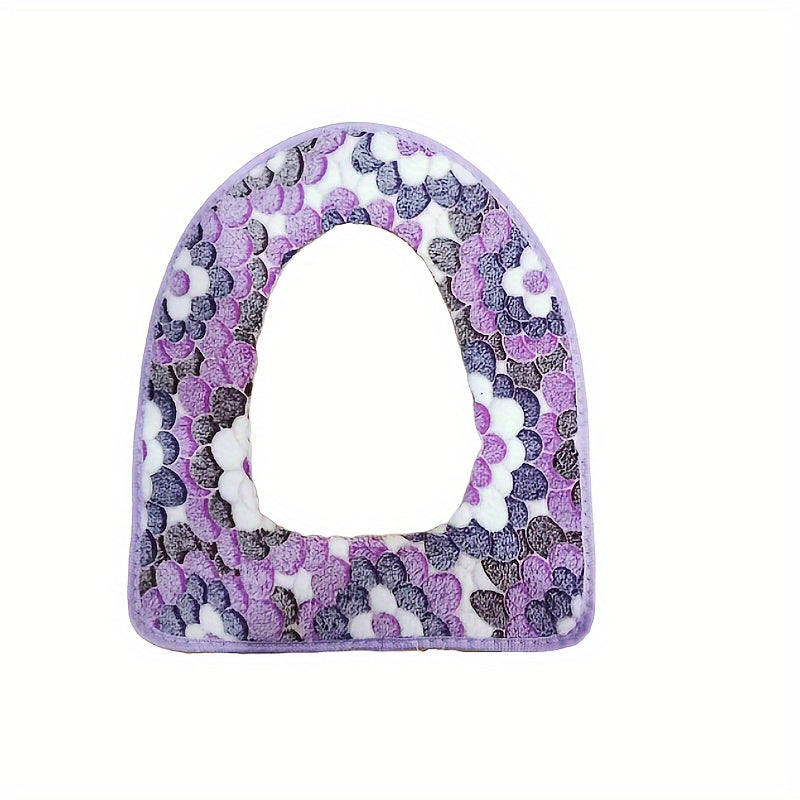 Coral Velvet Toilet Seat Cover Washable Knit Cotton Universal Fit Cushion