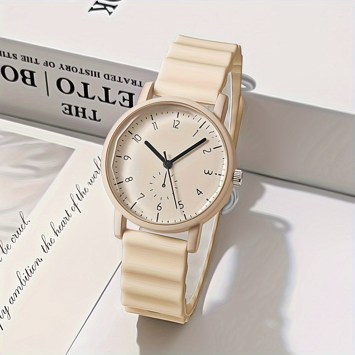 Ayollar uchun kvarts soat, Makaron ranglari, Silikon taxtasi, kundalik uchun yumaloq ekran