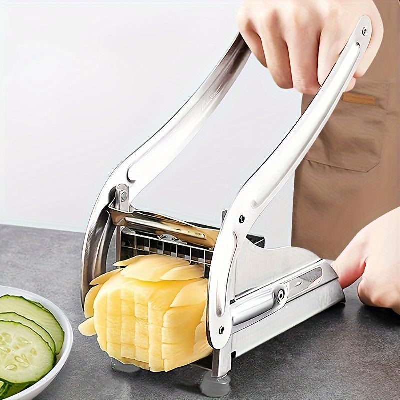 Cortador de papas de grado comercial de acero inoxidable con múltiples tamaños de cuchillas para patatas, zanahorias y pepinos