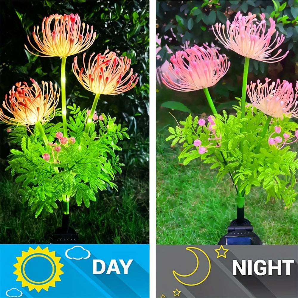 Outdoor Solar Garden Lights Pink Lotus Flower Waterproof LED Decorative Pathway Yard Patio
