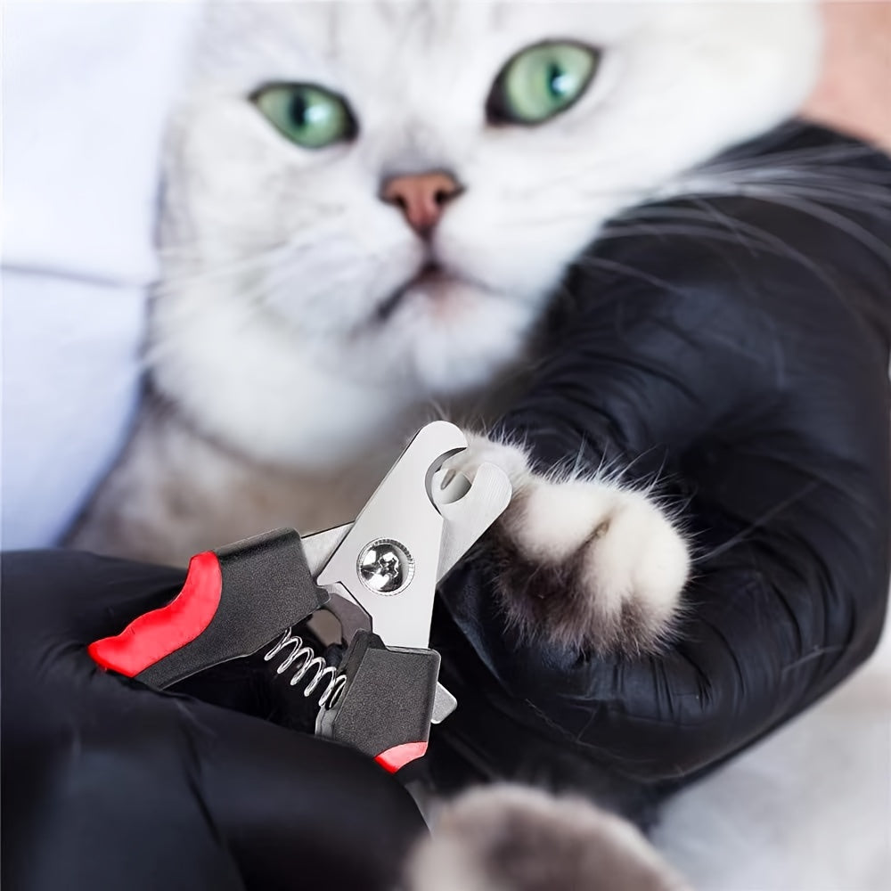 Dog Nail Clippers Set Stainless Steel with Safety Guard Non-Slip Handle Includes Nail File and Storage Case for All Dog Breeds