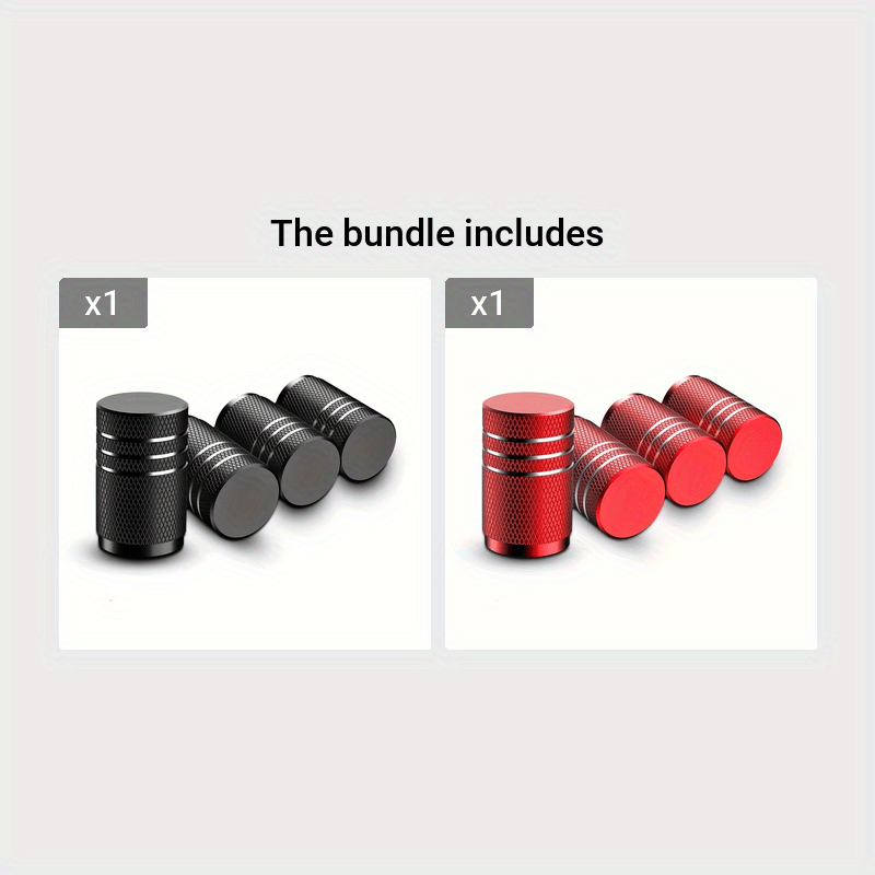 4 Piezas de tapas de válvula de neumático de metal para coches, cubiertas protectoras rojas y doradas