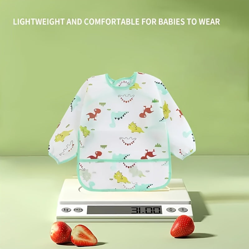 Waterproof Reversible Baby Bibs with Cute Animal and Fruit Designs for Mealtime and Play