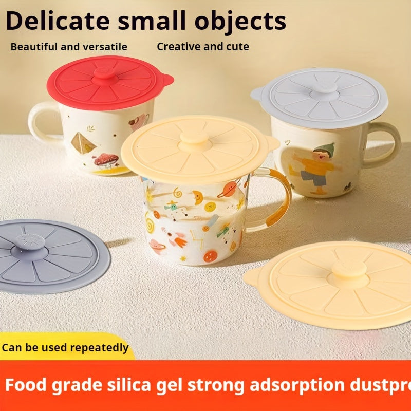 Lemon Shaped Silicone Cup Lids 9.5cm Reusable Food Grade Fits Mugs Water Cups