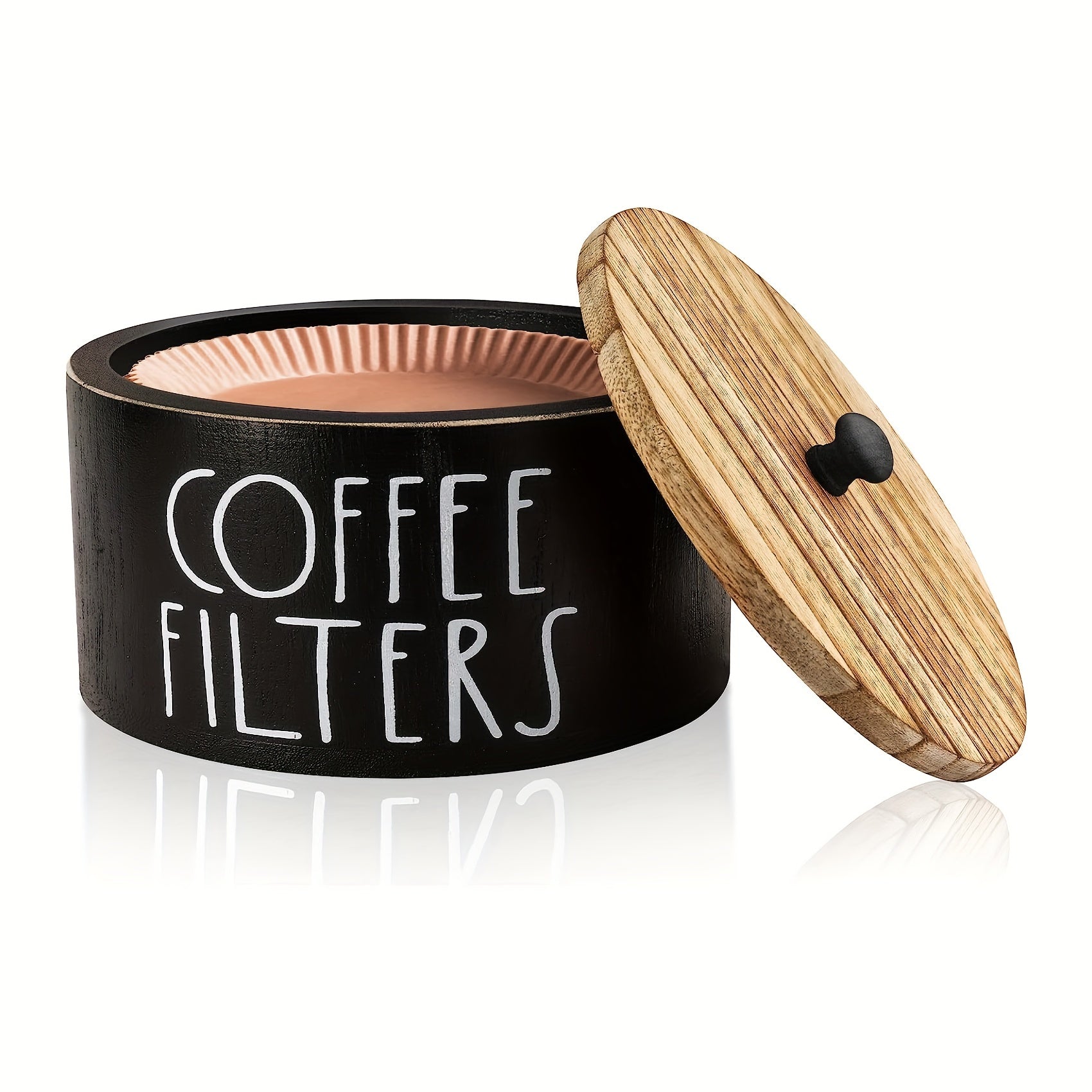 Yog'ochdan yasalgan qahva filtrini ushlagich - Oshxona va ovqatlanish xonasi uchun qishloq uslubidagi saqlash idishi
