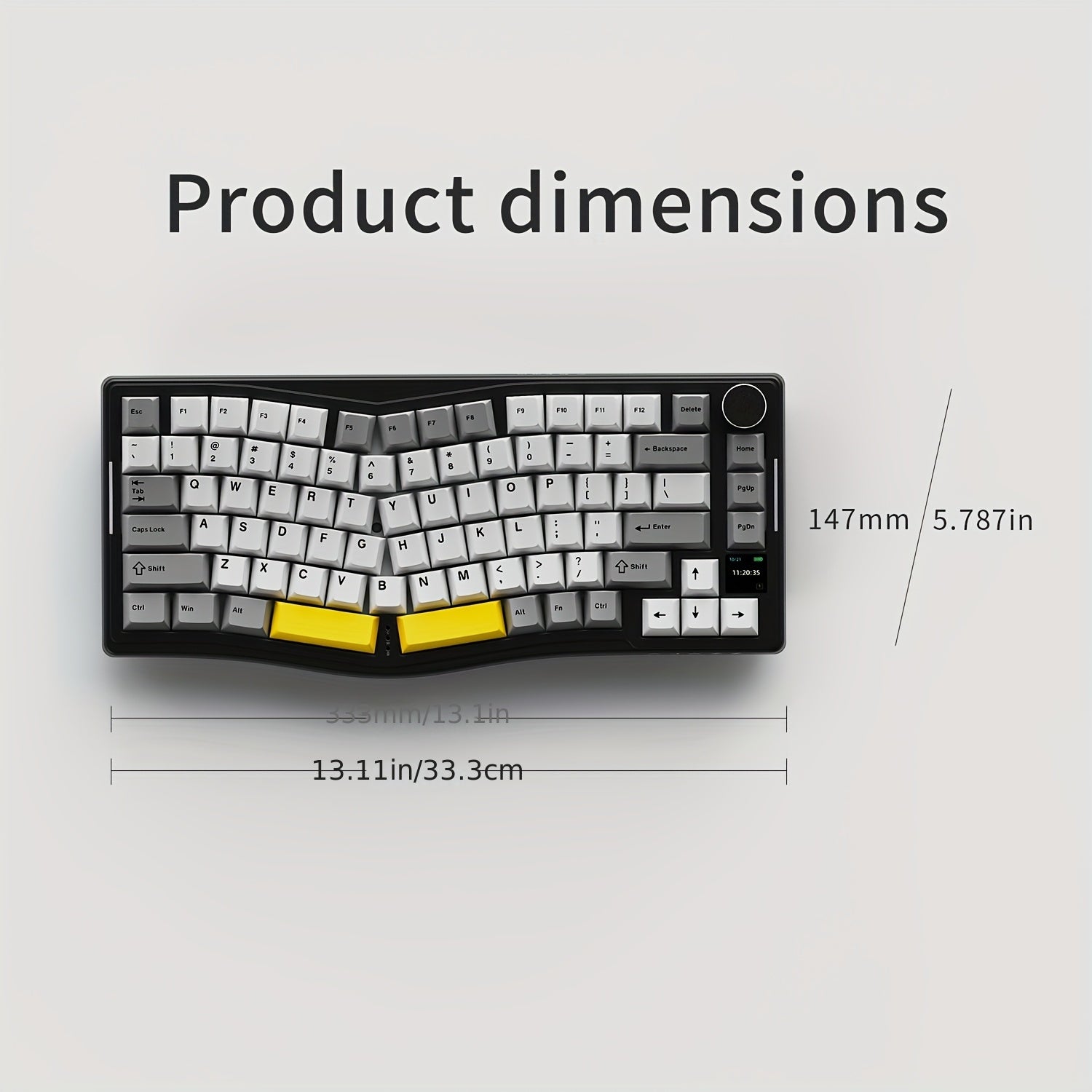 Wireless Mechanical Keyboard with Color Screen RGB Backlighting Gasket Design Volume Knob 5000mAh Battery