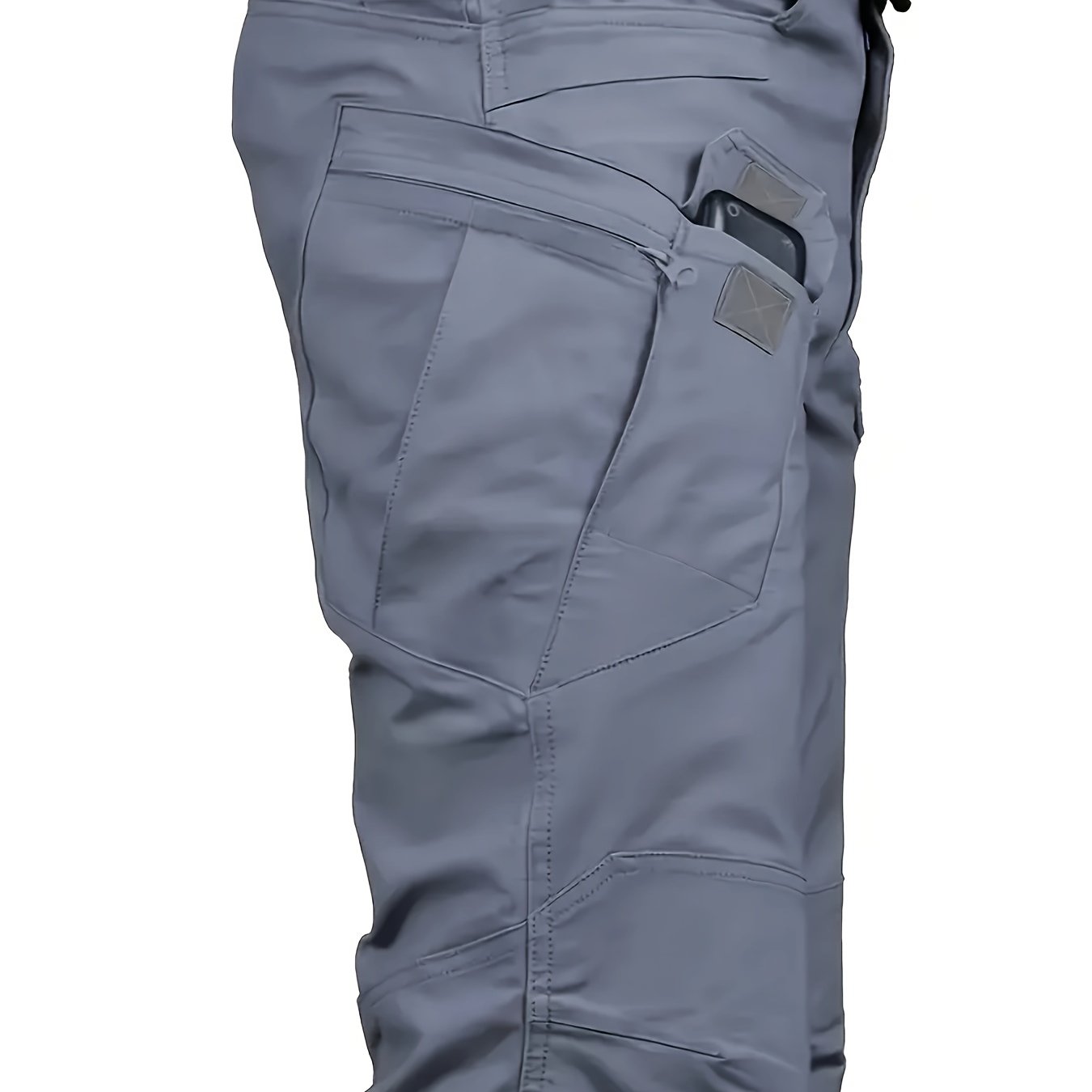 Men's Polyester Cargo Pants with Multiple Pockets for Outdoor Hiking and Casual Wear