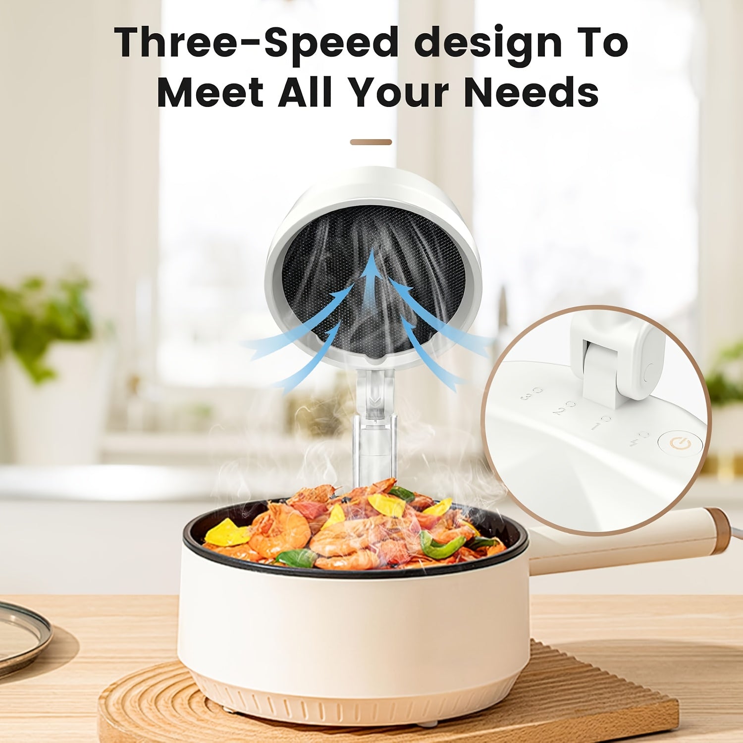 Kichik shovqin bilan portativ range hood chiqarish ventilyatori, oshxona, ichki BBQ, RV oshxona va texnik xizmat ko'rsatish stoli uchun.