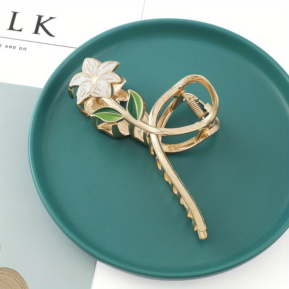 Девочки Металлическая Лилия Цветок Заколка для волос Романтический аксессуар для волос Элегантная заколка