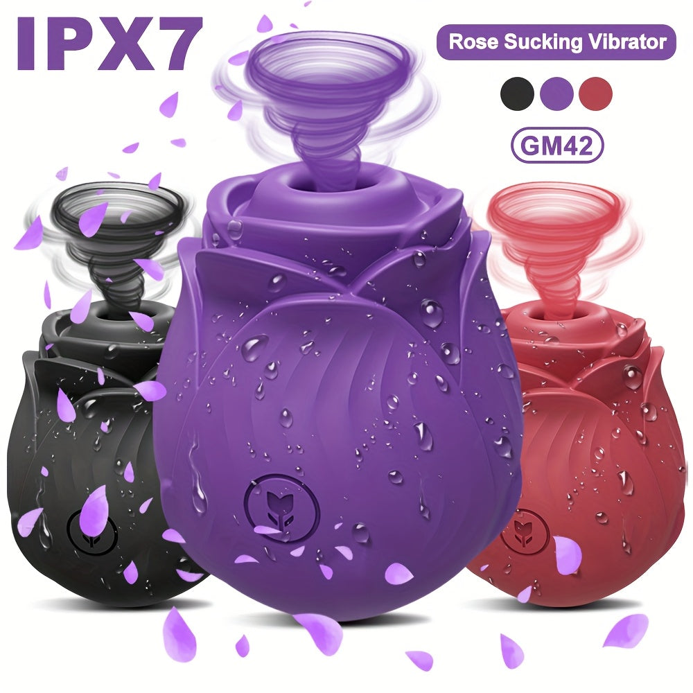 Ayollar uchun vibratsiyali guli shaklidagi o'yinchoq, suyuqlik bilan stimulyatsiya qiluvchi, qayta zaryadlanadigan batareyali
