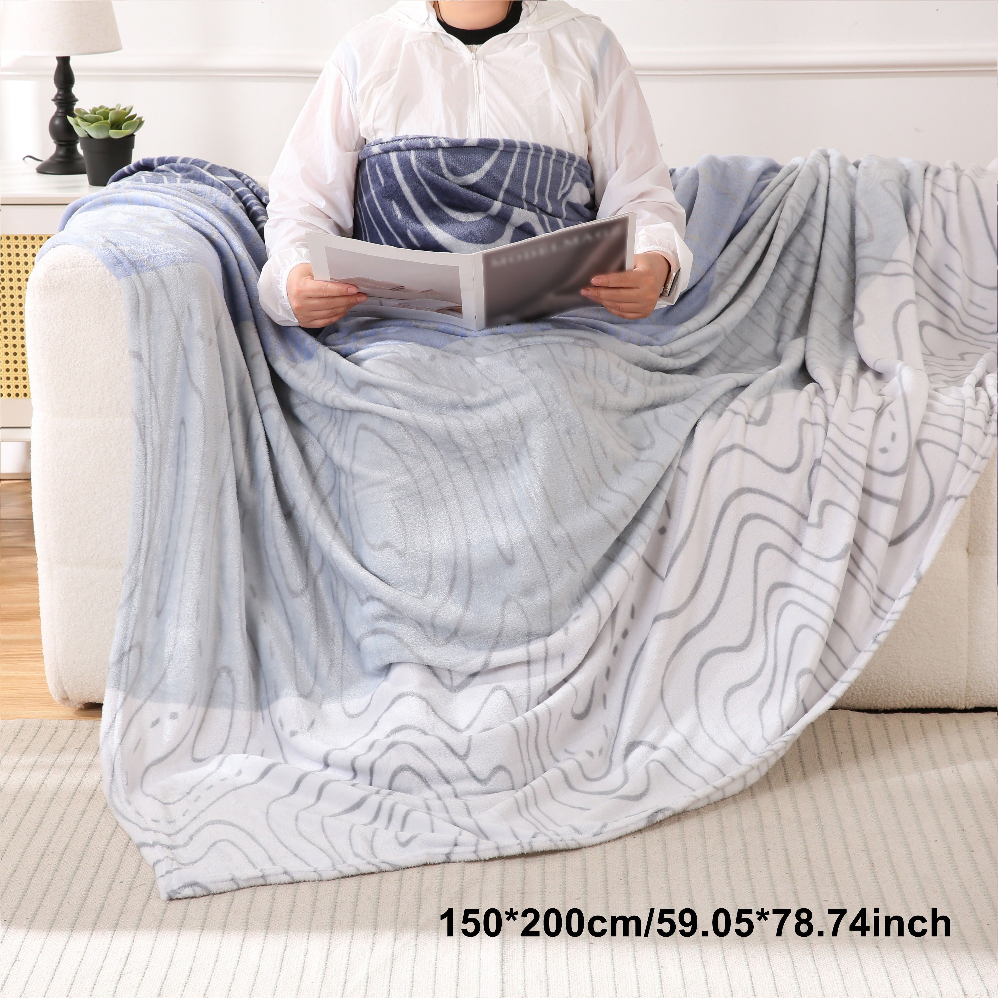 Manta de franela moderna de 200GSM, lavable a máquina, para todas las estaciones, ropa de cama versátil