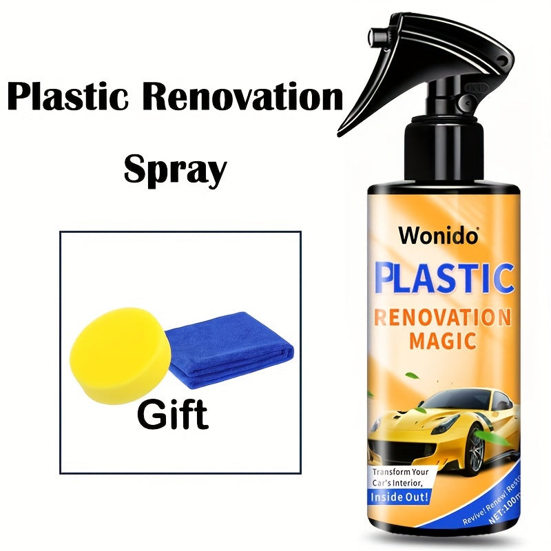 Avtomobil plastmassasi, vinil, rezina uchun plastikni tiklovchi sprej 100ml